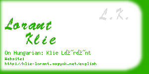 lorant klie business card